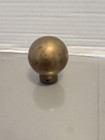 Antique Heavy Gauge Round Brass Finial Ball Cane Top Horse Tack 1 75  Diameter 