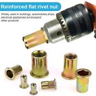 50 Pcs 5 16-18 Unc Carbon Steel Rivet Nut Flat Head Threaded Insert Nutsert Sae