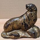 Original Arcade Antique Vintage 1910-1913 Cast Iron Seal On Rock Sea Lion Bank