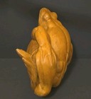 Vintage Hand Carved Wooden Frog Toad Sculpture Figure Large Solid Wood 3lbs