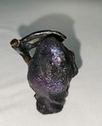 Grim Reaper Skull Figurine - Gothic Death Scythe Statue - Purple black
