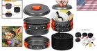 Complete 1-2 Person Camping Cookware Set - Lightweight Aluminum   Compact