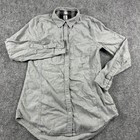 Stio Flannel Shirt Womens Small Gray Long Sleeve Cotton Button Up Outdoor Casual