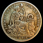 1923 Peru 1 Un Sol 37mm Xf  Features 50  Silver Minted In Philly  Plata  Km218 1