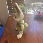 Vintage Bunny Rabbit Vinyl Plastic Coin Piggy Bank 11 5  Advertising       