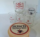 Vintage Anheuser Busch Budweiser Beer Lot Of Glasses And 55 Vintage Coasters