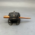 Wooden Frog Guiro Rasp Percussion Musical Instrument Carved Croaking Frog