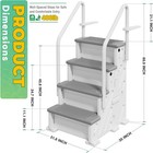 Pool Ladder  4-step Pool Stairs Safety Ladder With Double Handrails And Non-slip