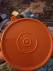 Tupperware Stacking Cups Mugs Lot Of 4 Vtg Plastic Handles 1312 Red Orange Yello