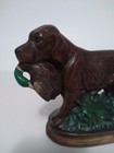 Vintage 1980s Hunting Irish Setter Dog With Fowl Handpainted Ceramic Figurine 