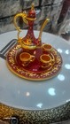 Vintage Arabic Brass Turkish Coffee Pot With 6 Cups   Tray Home Decor