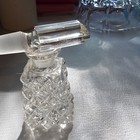 Clear Cut Glass Perfume Bottle W  Stopper  Diamond Pattern  Clear