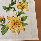 New Vintage Floral Kitchen Tea Towel Flax Linen 18 x27  Yellow Green