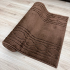 Custom Size Anti Slip Machine Washable Medium Profile Cut Pile Trellis Brown Rug