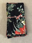 April Cornell Merry Black Floral  16  Dinner Napkins Set Of 10  - Nwt