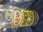 Vintage  2  A w Root Beer 32 Fl Oz  1 Quart  Clear Glass Soda Bottle Advertising