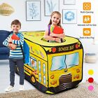 School Bus Kids Play Tent Playhouse Indoor Outdoor Pop Up Play Pretend Vehicle