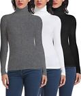 Women Long Sleeve Tunic Basic Top T Shirt Crew V Neck Casual Blouse Loose Fit Uk