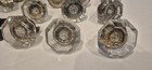 Lot Of Vintage 8 Crystal Glass Door Knobs With Brass Hardware