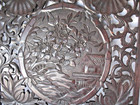 Old Antique East Asian Chinese  Ornate Pierced Hard Wood Carving Panel
