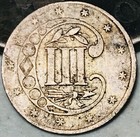 1858 Three Cent Silver Piece Trime 3c Type 2 Ungraded Us Coin Cc26675