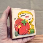 Pincushion Sewing Notions Vintage Retro Style Shelf Sitter Wood Sign Decor Wb-12