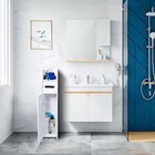 Nnetm Slim Pvc Waterproof Storage Cabinet - Freestanding Organizer In White