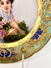 Antique Royal Vienna Style Portrait Plate Wilde Rosen Raised Gold Signed Wagner