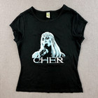 Vintage Cher Graphic Tee Black Y2k Goddess Of Pop Concert Shirt Kavio Large Evc