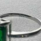 Emerald Ring 925 Sterling Silver Jewelry Emerald Cut Size 6 7 8 9 Lab-created