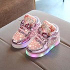 Children s Led Sneakers Girls Cute Glowing Princess Shoes Toddler Luminous Non-s