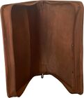 Nocona  Western Bible Cover Leather Stained Cross Zip Closure Brown 0651502