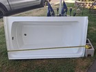Acrylic Alcove Bathtub For Bathroom  White Rectangular  Left Drain  Overflow