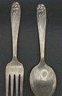 1847 Rogers Bros Daffodil 1950 Fork   Spoon Silve Plate Vintage