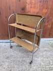 Dinett Serving Cart Tea Cart Table Side Table Oak Bar Chrome 70s Wow