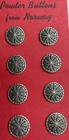 Vintage Pewter Buttons Norway  8 New  Design        snowflakes        3 4    Nos Vintage