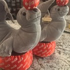 2 Coca Cola Plush Stuffed Animal Seal Juggling Ball On Stand W tags Vintage 2002