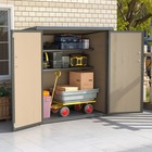 51 Cuft Outdoor Tall Storage Shed W 2 Shelves Vertical Tool Shed Lockable Doors