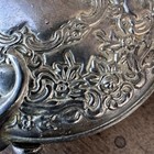 Vintage Round Ornate Silver Tone Pocket Folding Mirror
