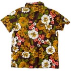 Vintage Hawaiian Aloha Shirt Mens L Brown Floral Tropical Camp Collar 70s