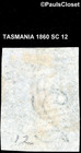 Tasmania 1860 Sc 12 Queen Victoria 2p Dull Sage Green Impf Used Wm 49 Fine