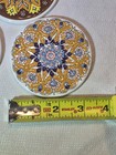 Vintage Greek Ceramic Coasters Set Of 5 Smaltotechniki Moschato Enamel Pottery