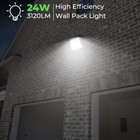 Garage Led Wall Pack Light 24w Outdoor Commercial Wall Lamp For Warehouse 4pack