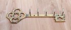 Vintage Solid Brass Skeleton Key Wall Key Holder Rack 5 Hooks 9    Decor