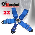 2x  pair  3   Inch 5 Point Quick Release Camlock Racing Seat Belt Harness Blue