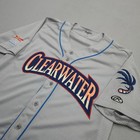 Rawlings Clearwater Threshers Jersey Mens 46 Xl Gray Minor League Baseball Milb