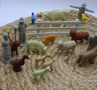 26 Piece Vintage Marx Plus  Farm Barn Animals W farmer   Scarecrow