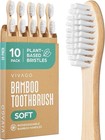 Bamboo Toothbrushes Eco-friendly Soft Bristles 10 Pack Natural Wooden Toothbrush