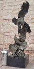 Bronze Sculpture Statue Very Large Original Two Flying Eagle Marble Figurine Art