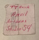 3 27 85 - Studio 54 - Anthrax Anvil Tt Quick Concert Ticket Stub- Studio 54 Ny